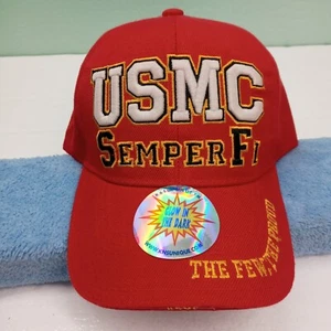 Gorra/S Única US Marine Corp Semper Fi Roja Nueva Con Etiquetas Brilla en la Oscuridad - Imagen 1 de 10