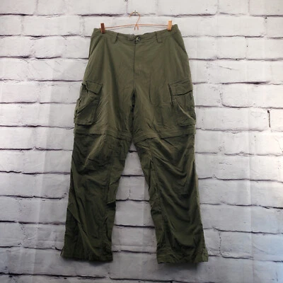 REI Pants Mens Large Convertible Zip Off Cargo Straight Hiking Zip Green - Image 1 of 4