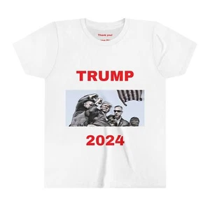 TRUMP 2024 - In Trump We Trust -- Youth Short Sleeve Tee - Picture 1 of 17