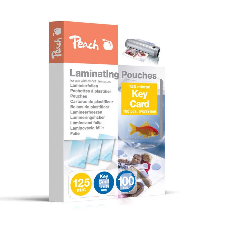 Peach Laminierfolien Key Card (64x99mm), 125 mic, glänzend, PP525-09, 100 Stk.