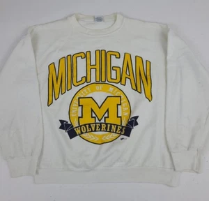 Vintage 80s University Michigan Wolverines Sweatshirt Vintage USA Signal Sports WORN - Bild 1 von 6
