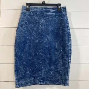 Y2K Charlotte Russe Acid Washed Blue Denim Skirt Women’s Size Medium Retro Style - Picture 1 of 7