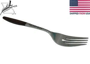 Interpur Salad Fork Floral Composite Brown Wood Handle SS INR2 Small Stainless - Picture 1 of 12