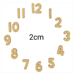 Wooden Clock Numbers MDF Decoupage DIY Decorative Craft- Size 2cm - Picture 1 of 3