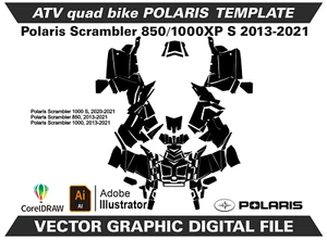 Polaris Scrambler 850 1000 XP S 2013-2023 template Vector AI CDR EPS A83 - Bild 1 von 1