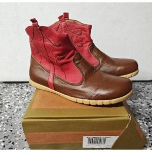 Livie & Luca Buck Western Stiefeletten Braun Rot Jugend 4 Neu Leder Artisan - Bild 1 von 10