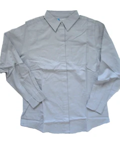 Affinity Apparel Camicia di servizio donna manica lunga tasca con bottoni grigia taglia Lg - Foto 1 di 12