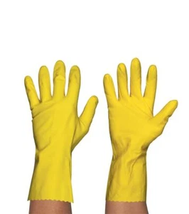 Ansell 87-500 yellow latex washing up household gloves 7.5-8 medium seconds x 20 - Picture 1 of 1
