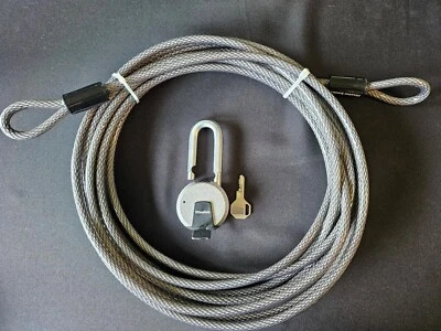 Master Lock 30' Steel Cable with Looped Ends, + Heavy Duty Master Lock - Image 1 of 2