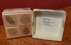 New SMALL LEAF IMPRESSIONS LL673 4 Rubber Stamp Set HERO ARTS 2001 - Picture 1 of 3