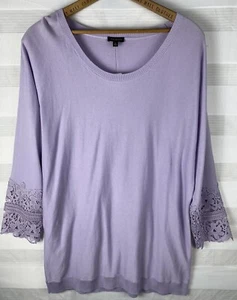 Talbots Lavendel Armband Ärmel Damen Strick Bluse Größe Medium Top Neu mit Etikett - Bild 1 von 12