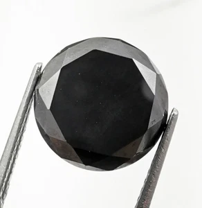 Certified 6.20 Ct Black Moissanite Diamond Round Brilliant Cut Loose Gemstones. - Picture 1 of 12