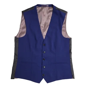 Next Blue 2 Pocket Smart Formal Waistcoat UK Men's M 38" - Picture 1 of 5