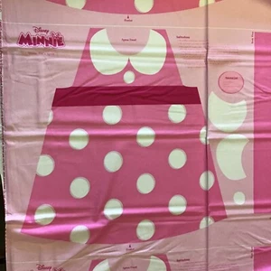 Disney Minnie Mouse Dress Pink Apron Fabric Panel Easy Cut & Sew Project DIY - Picture 1 of 5