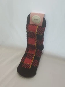 Damensocken kariert Crew-Socken rot gold passt Schuhgröße 6-10 NEU kuschelig warm weich - Bild 1 von 9