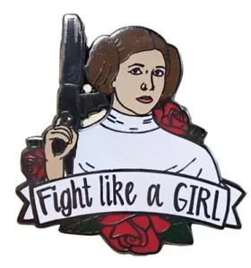 Star Wars Enamel Pin - Princess Leia "Fight like a Girl" - free Au post - Picture 1 of 1