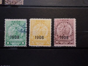 3x Briefmarken Briefmarken PARAGUAY Typ 1905 Zuschlag Aufdruck 1908 Yt 169 170 171 * - Bild 1 von 2