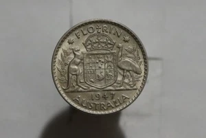 🧭 FLORÍN AUSTRALIANO 1947 PLATA ALTA CALIDAD B50 #Z4552 - Imagen 1 de 2