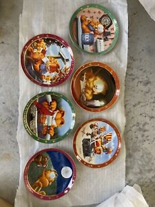 Vintage Garfield Collector Plates Lot of 6 Danbury Mint Christmas Breakfast