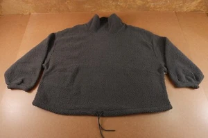 Old Navy Womens Size 3X Charcoal Cropped Sherpa Turtleneck Sweatshirt NWT - Picture 1 of 9