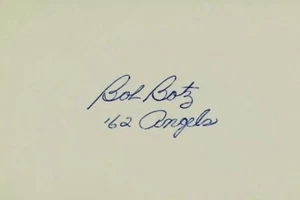 "Los Angeles Angels" Bob Botz Signed 3X5 Card COA - Picture 1 of 2