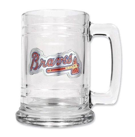MLB Atlanta Braves 15oz Glass Tankard Mug Cover