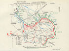 Bitwa pod Gravenstafel Ridge. Noc 23 kwietnia 1915 r. Ypres. I wojna światowa 1927 stara mapa
