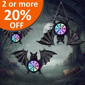 Halloween Bat Lantern LED x 3 | Party Haunted House Garden | Fake In/Outdoor - Picture 1 of 8
