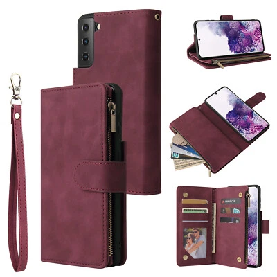 For Samsung Galaxy S25 Ultra S25 FE S24 S23 S22 Zipper Wallet Leather Flip Case - Image 1 of 4