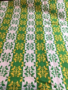 Laurie Wisbrun Modern Whimsy Fabric Green Yellow Organic Cotton 33" Quilt F43 - Picture 1 of 3