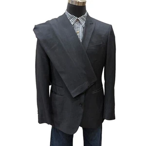 44/46R J. Ferrar 2/Two Piece Suit Coat Jacket Dress Pants 36WX31 Blue/Gray Solid - Picture 1 of 17