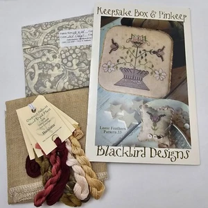 Blackbird Designs Keepsake Box & Pinkeep Loose Feathers 33 Kit Fabric Floss - Picture 1 of 20
