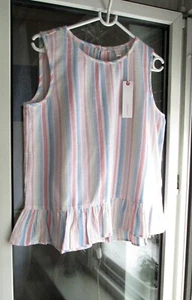 ESPRIT DAMEN TUNIKA BAUMWOLL TOP SHIRT GESTREIFT STREIFEN SCHÖSSCHEN 40, L NEU - Bild 1 von 7