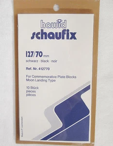 Hawid Schaufix Black Stamp Mounts 127/70 Pack 10 Moon Landing Plate Blocks (m35) - Picture 1 of 2