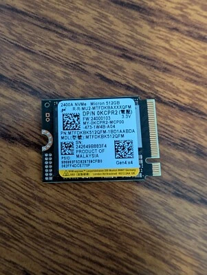 Micron 2400A 512GB 2230 NVMe SSD DELL product 0KCPR2 PCIe 4.0 x4 - Image 1 of 2