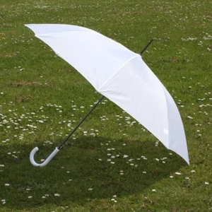 Regenschirm 40 Zoll weiß, blau, schwarz mit krummen Griff, Regen, Hochzeiten, Events - Bild 1 von 8
