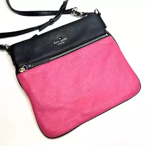 Fun KATE SPADE Cobble Hill Ellen Pink/Black Leather Crossbody - Picture 1 of 10
