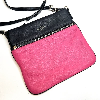 Fun KATE SPADE Cobble Hill Ellen Pink/Black Leather Crossbody - Image 1 of 4