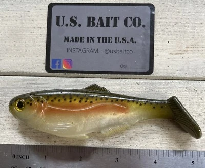 U.S. BAIT CO. Weedless Swimbait 5” Color Rainbow Trout Lot Of 1 Bait