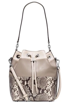 NEW! MICHAEL Michael Kors Dottie Embossed-Python/Leather Large Bucket Bag* - Image 1 of 4