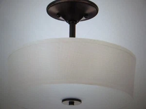 Progress Lighting Inspire 13 in. 2-Light Antique Bronze Semi-Flush Ceiling - Picture 1 of 5