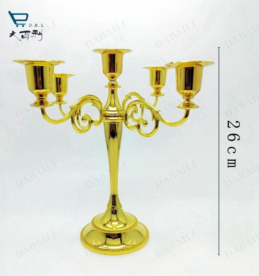 Candeliere Candelabro Portacandele 5 Candele In Metallo Dorato 10050 bal - Immagine 1 di 1