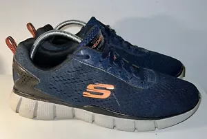 Skechers Mens Running Shoes Blue Orange 51529 00 Relax Fit Low Top Sneakers 11 - Picture 1 of 8