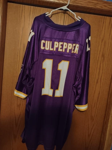 NWOT Reebok Mens 5X On Field Purple Minnesota Vikings Duante Culpepper #11🏈💜💛 Cover