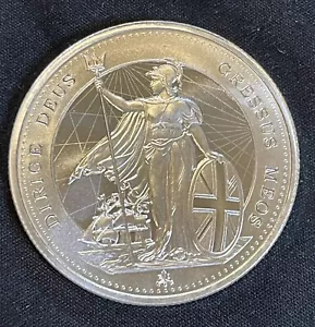 St Helena Classic 2021 de pie Reino Unido Britannia 1 oz plata 999 redondo brillante UNC - Imagen 1 de 4