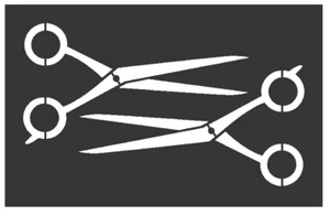 1-5x8 Zoll individuell geschnittene Schablone, (PD-34) Schere - Bild 1 von 2