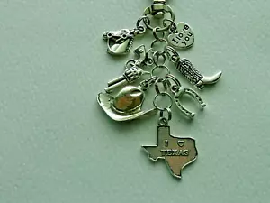 LOVE TEXAS GUN HORSE BOOT HAT KEY CHAIN CLIP FOR PURSE FOB BACKPACK BAG CHARM - Picture 1 of 3
