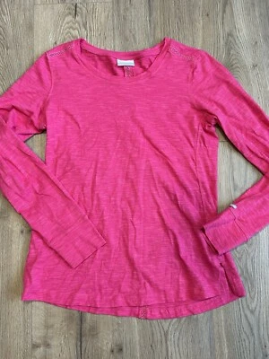 Columbia Women's Long Sleeve Knit Shirt | Small Pink Perforated Detailing - Image 1 of 4