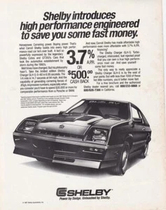 1987 Shelby Charger GLH-S Print-Ad /  Great Art "Powered by Dodge" - Picture 1 of 1
