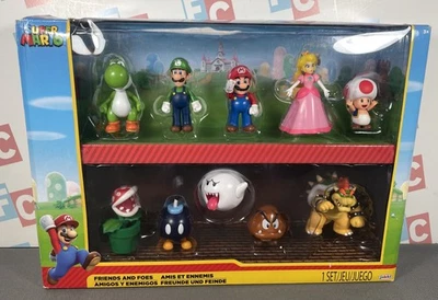 Nintendo Super Mario Amigos y Enemigos Paquete de 10 Mini Figuras 2.5" Jakks Bowser Boo Foto 1 de 4